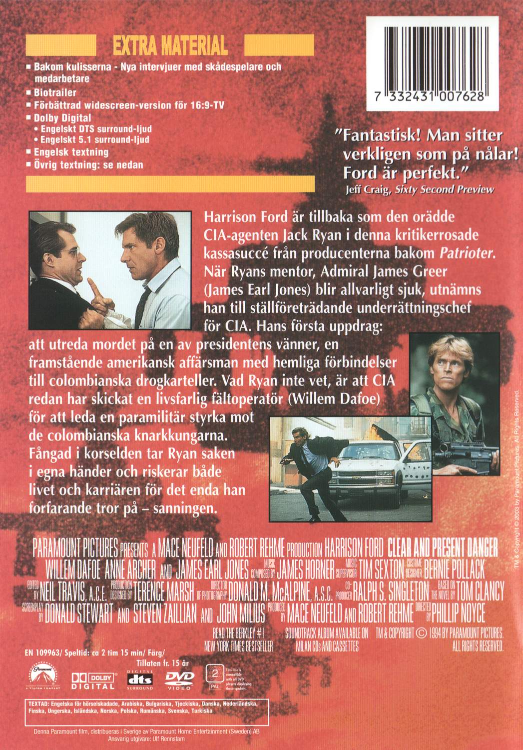 Clear and Present Danger (1994) DVD, Special Collector's Edition