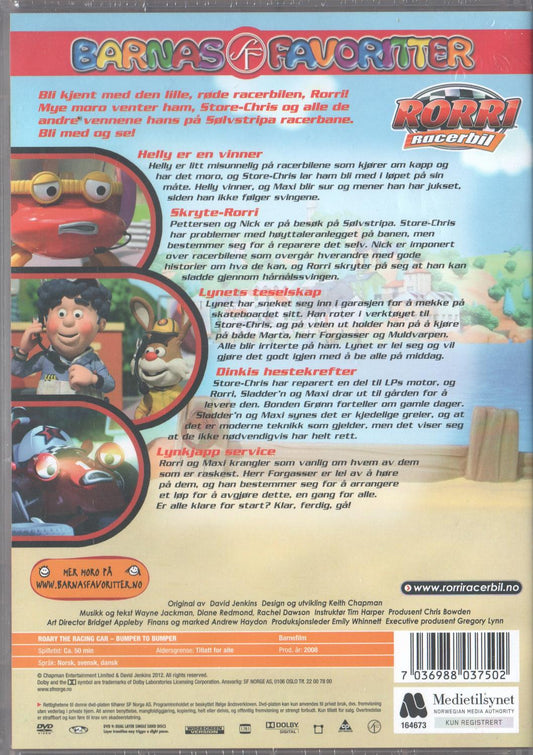 Rorri the Racing Car Bumper to Bumper (2008) DVD, Norwegian Edition