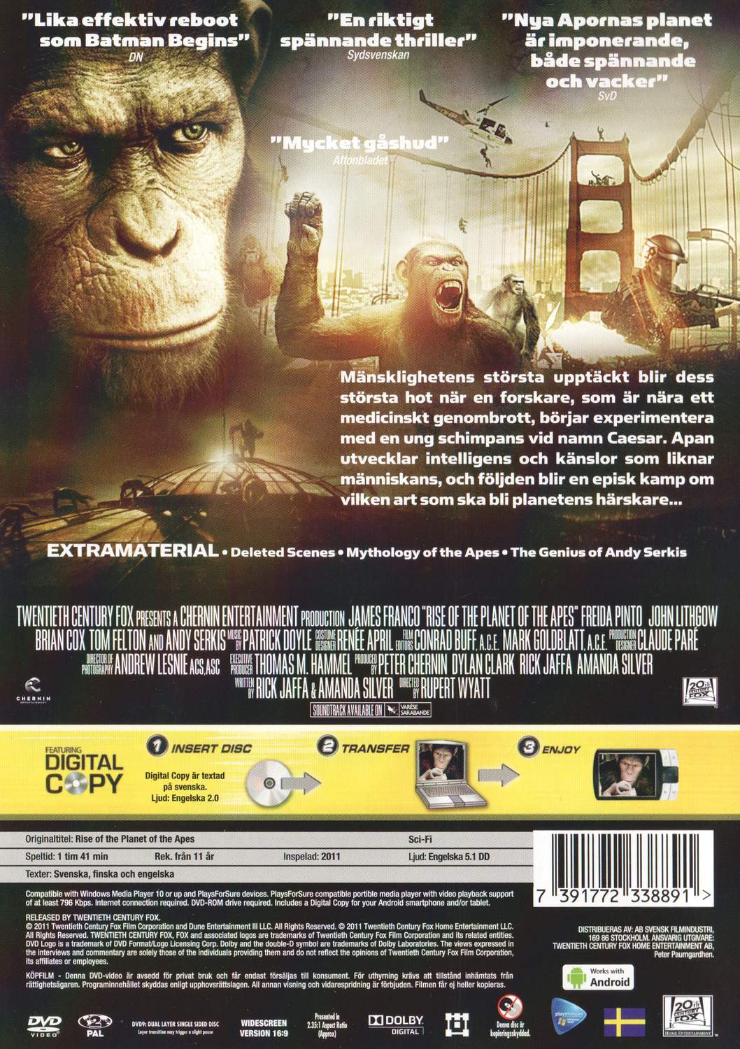 Rise of the Planet of the Apes (2011) DVD