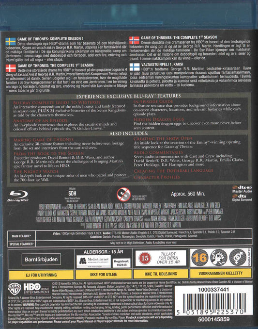 Game of Thrones The Complete First Season (2012) Blu-ray