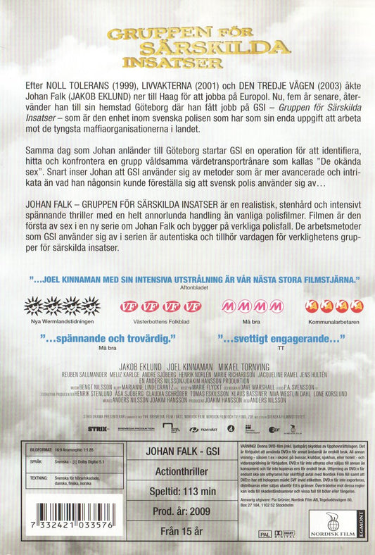 Johan Falk Gruppen För Särskilda Insatser (2009) DVD