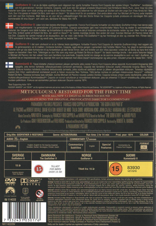 The Godfather Part 2 (1974) DVD