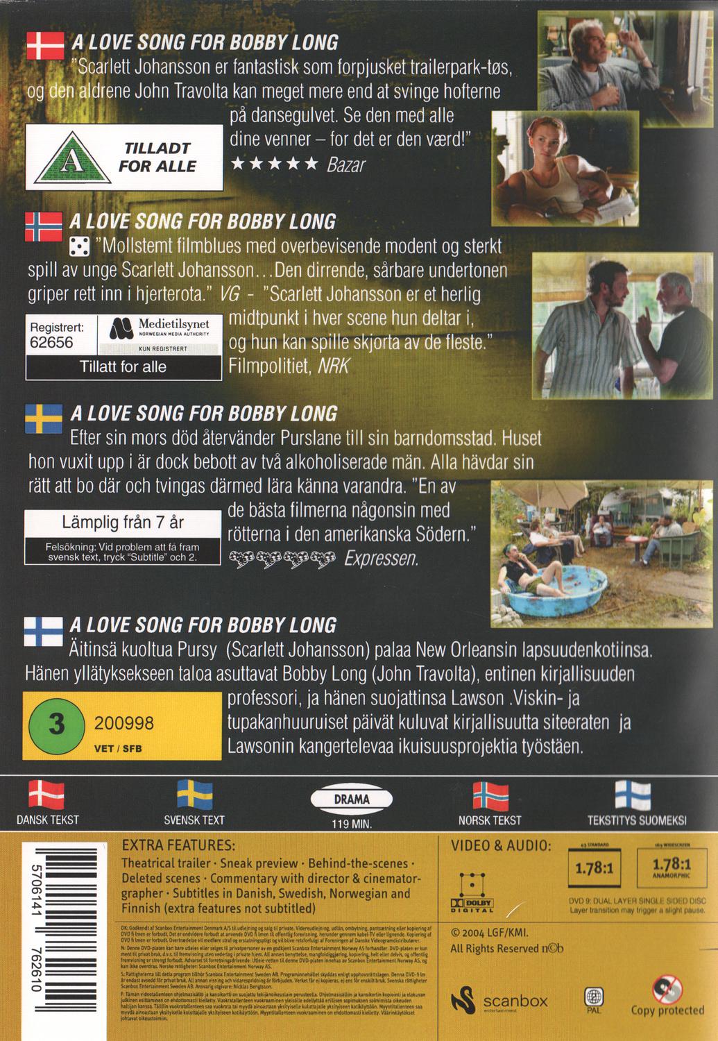 A Love Song for Bobby Long (2004) DVD
