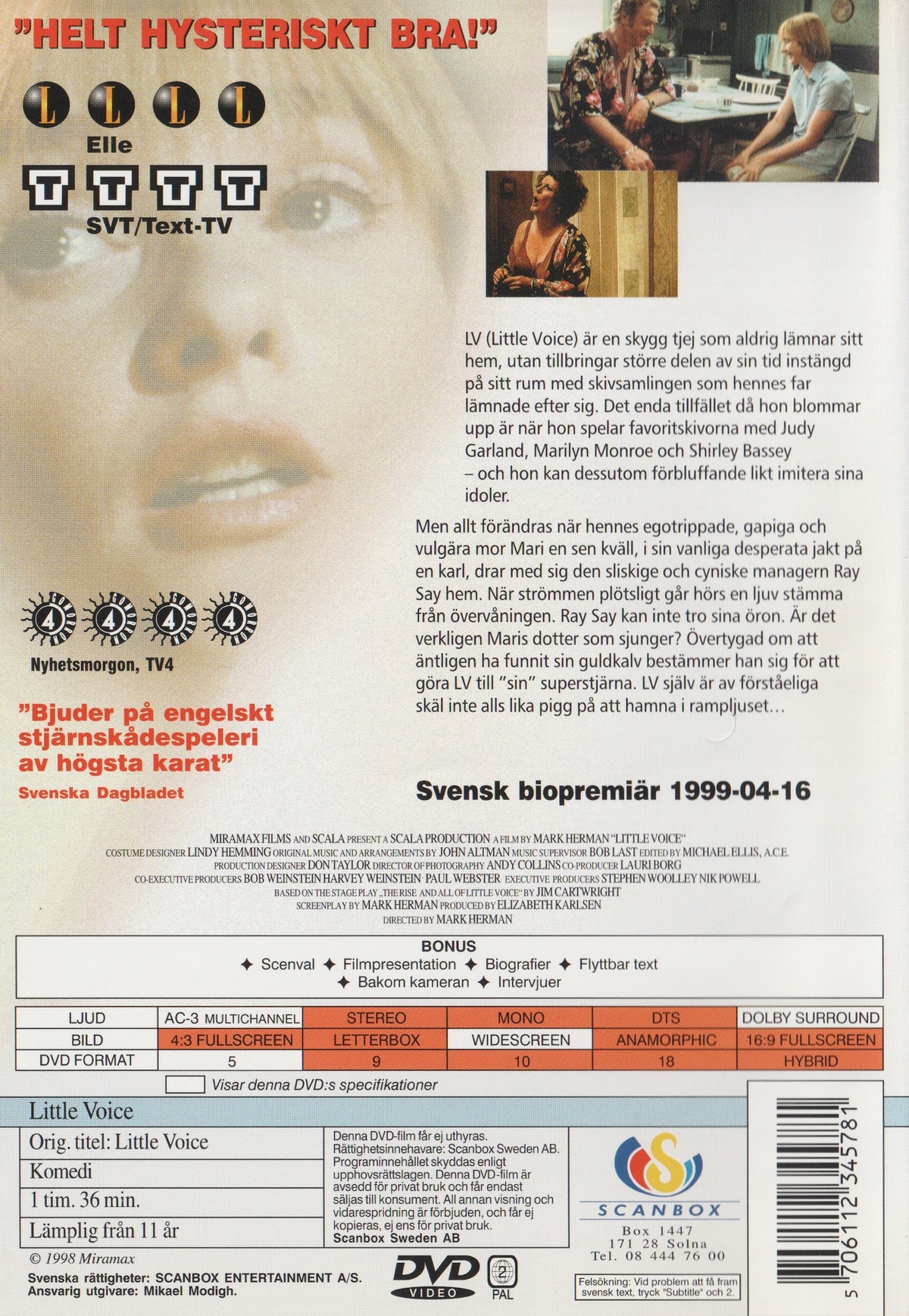 Little Voice (1998) DVD
