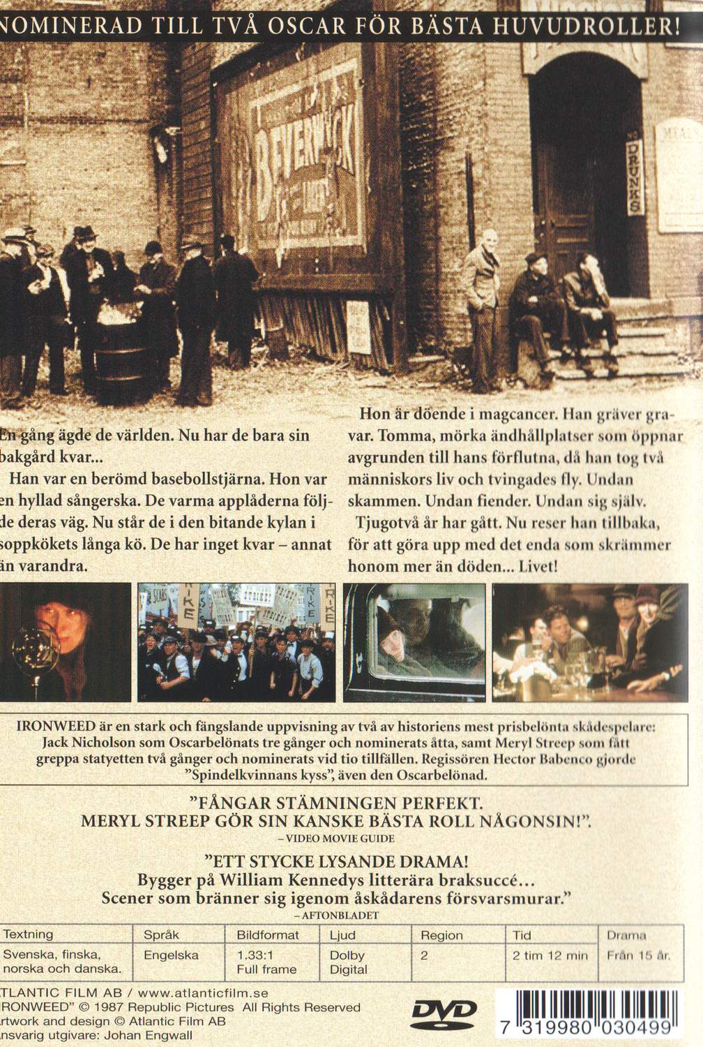 Ironweed (1987) DVD