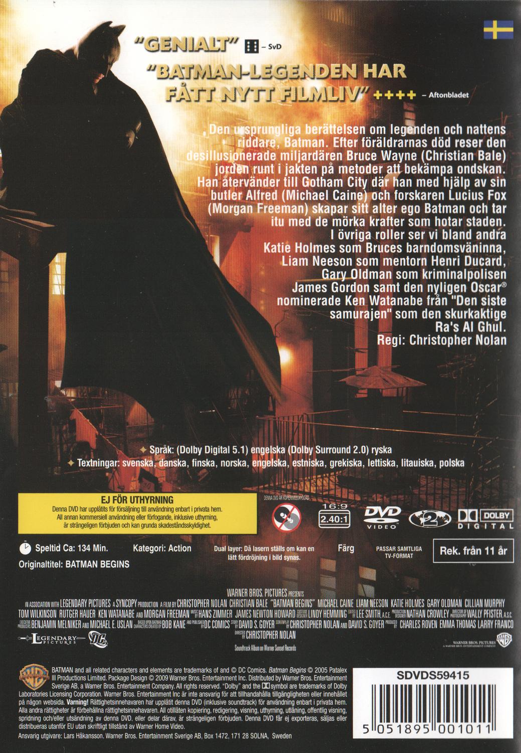 Batman Begins (2008) DVD