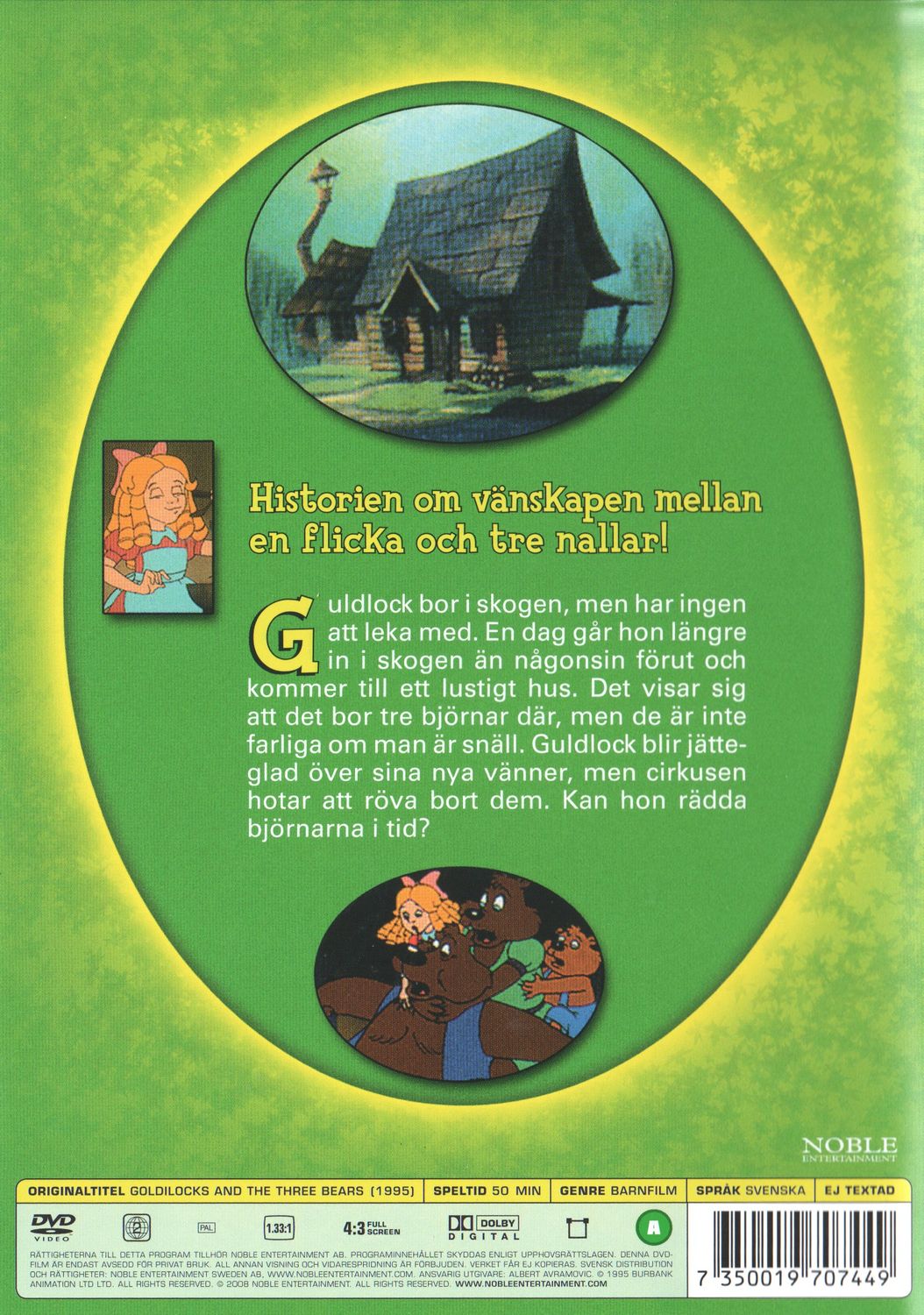 Goldilocks and the three Bears (1995) DVD