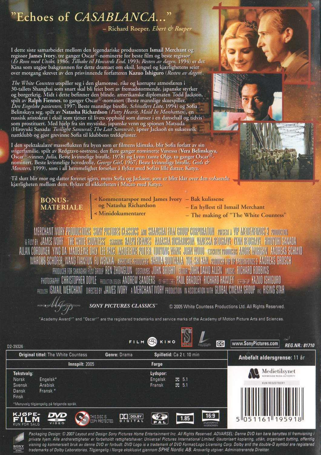 The White Countess (2005) DVD