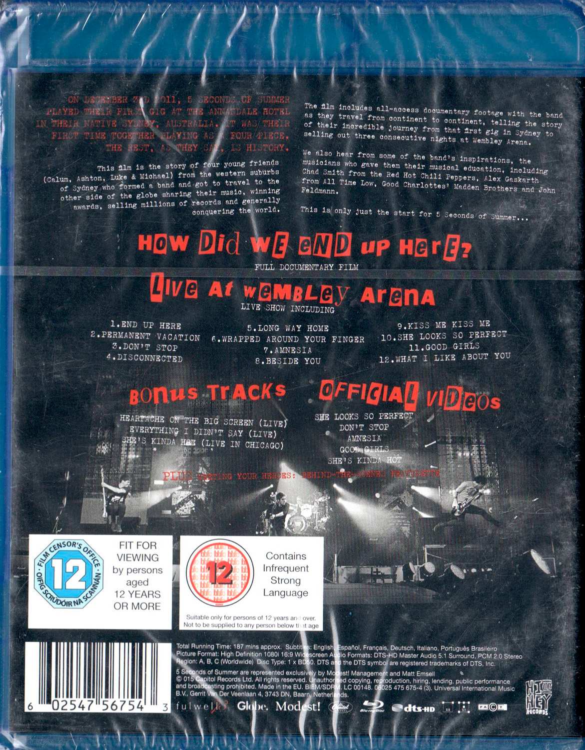 5 Seconds of Summer - How Did We End Up here? Live At Wembly Arena (2015) Blu-ray