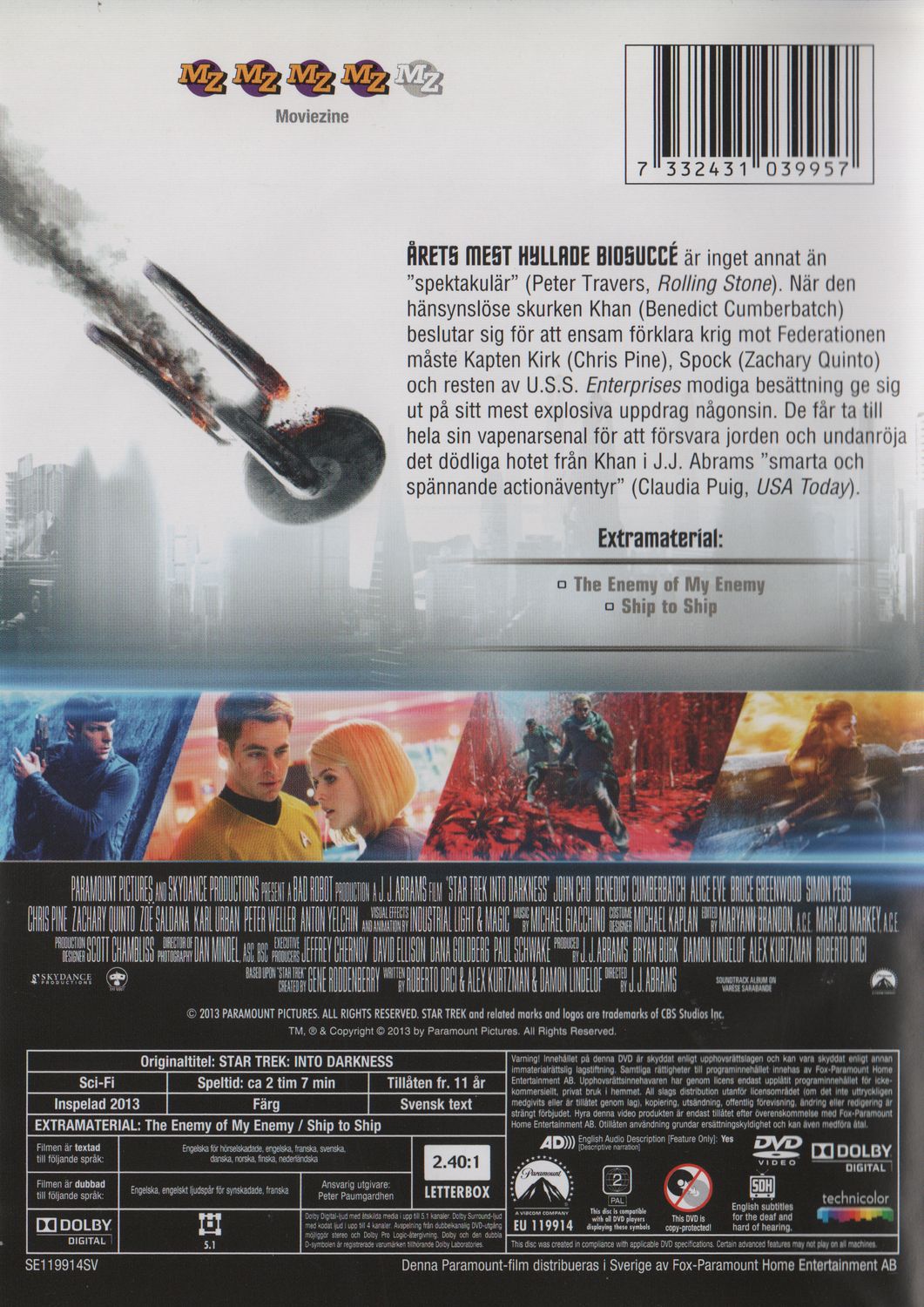 Star Trek Into Darkness (2013) DVD