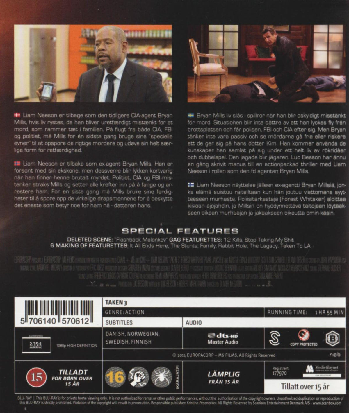 Taken 3 (2014) Blu-ray, UNRATED