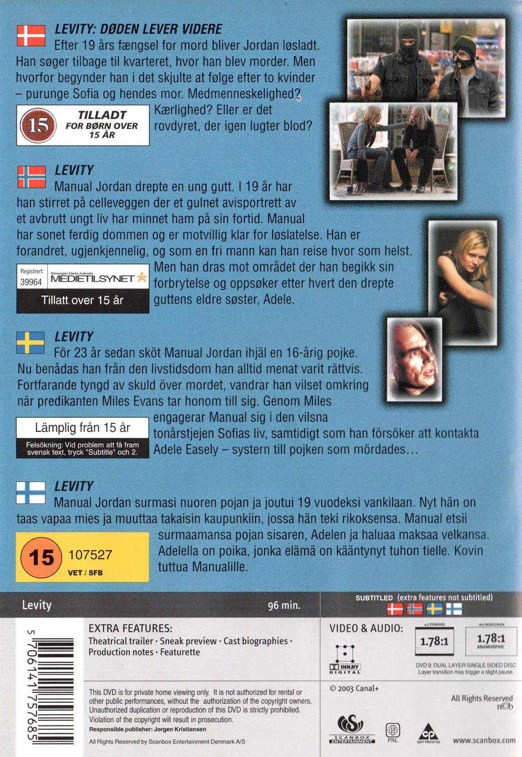 Levity (2003) DVD