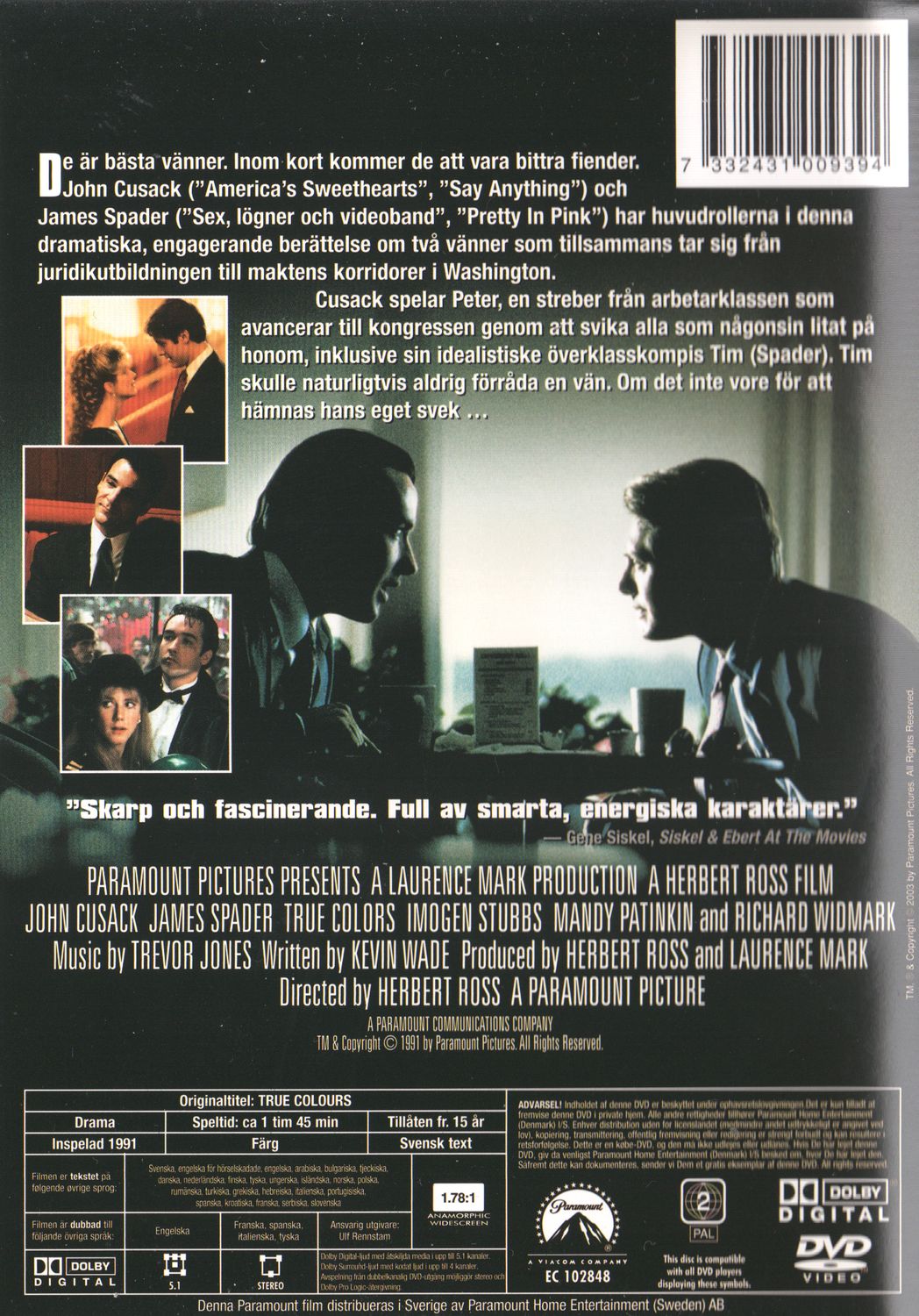 True Colours (1991) DVD