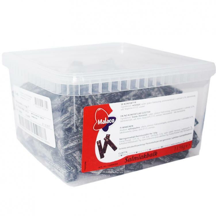 Malaco Salmiak Balk Super Salty Licorice Beams 1.1 KG Made in Sweden