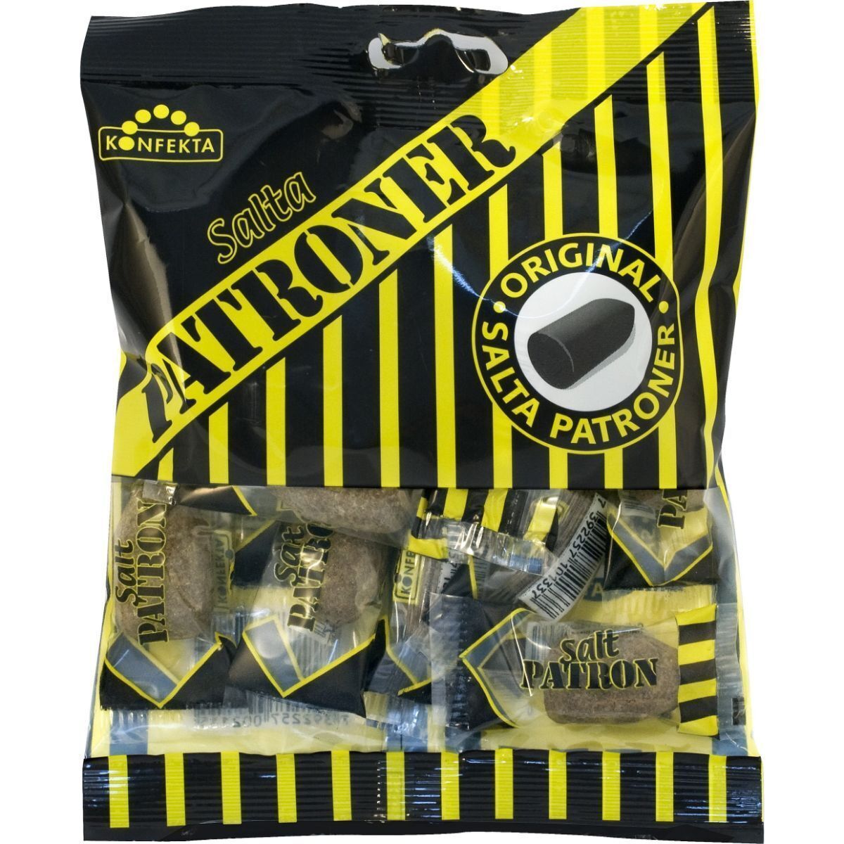 Salta Patroner Hard Salty Licorice Candy Bullets 90 gram Made in Sweden