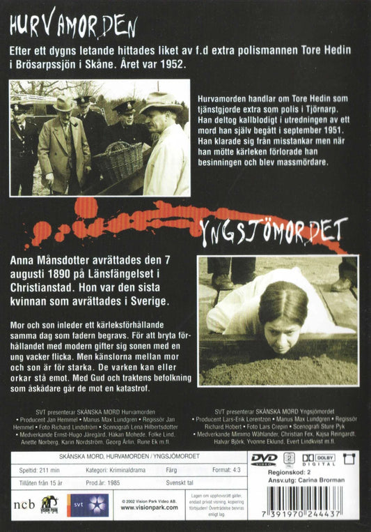 Skånska Mord Hurvamorden & Yngsjömordet (1985) DVD