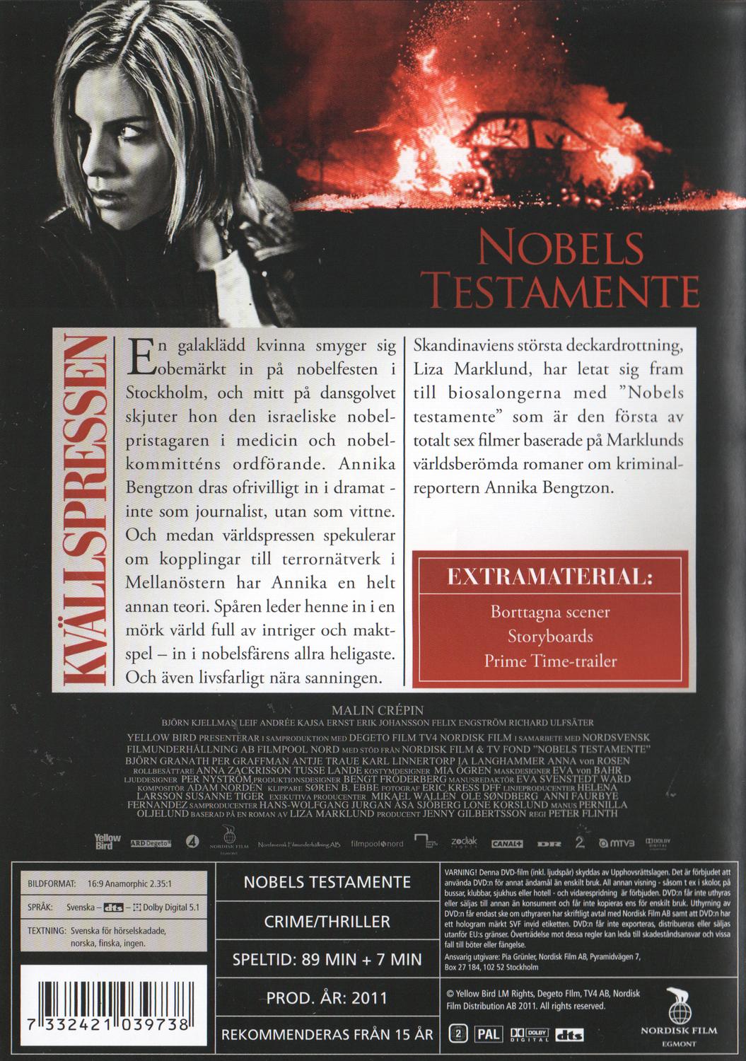 Nobels Testamente (2011) DVD