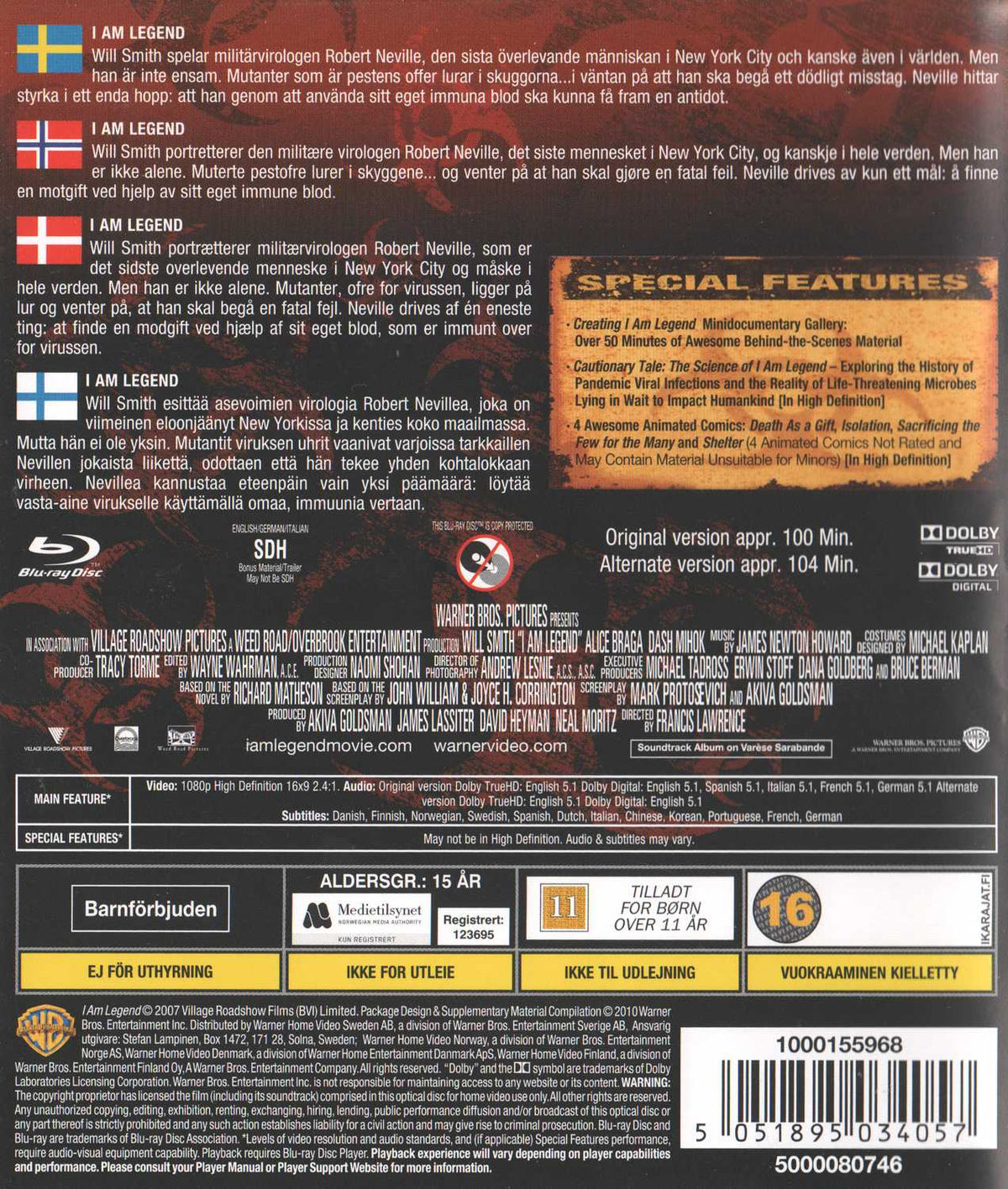 I Am Legend (2007) Blu-ray