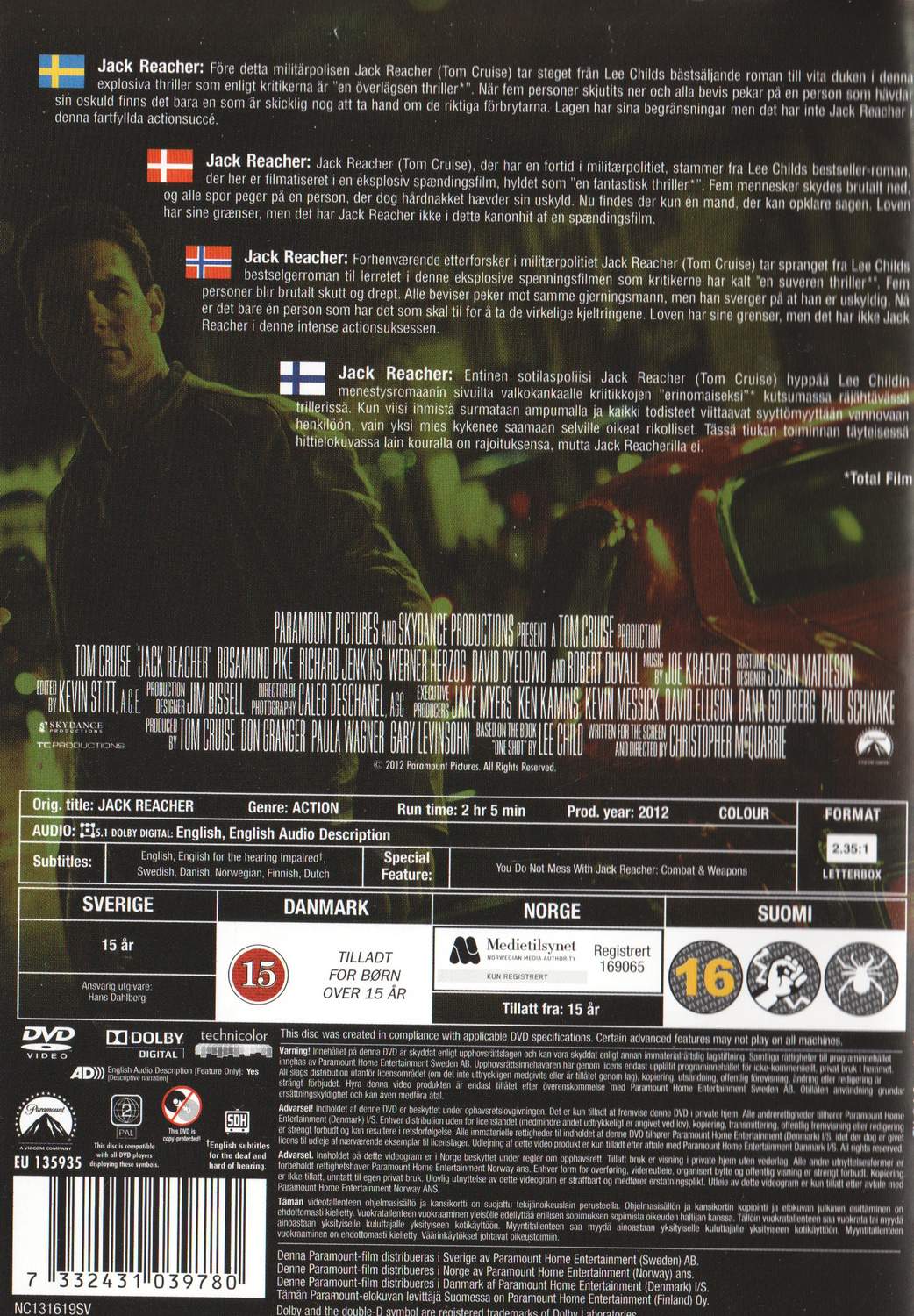 Jack Reacher (2012) DVD