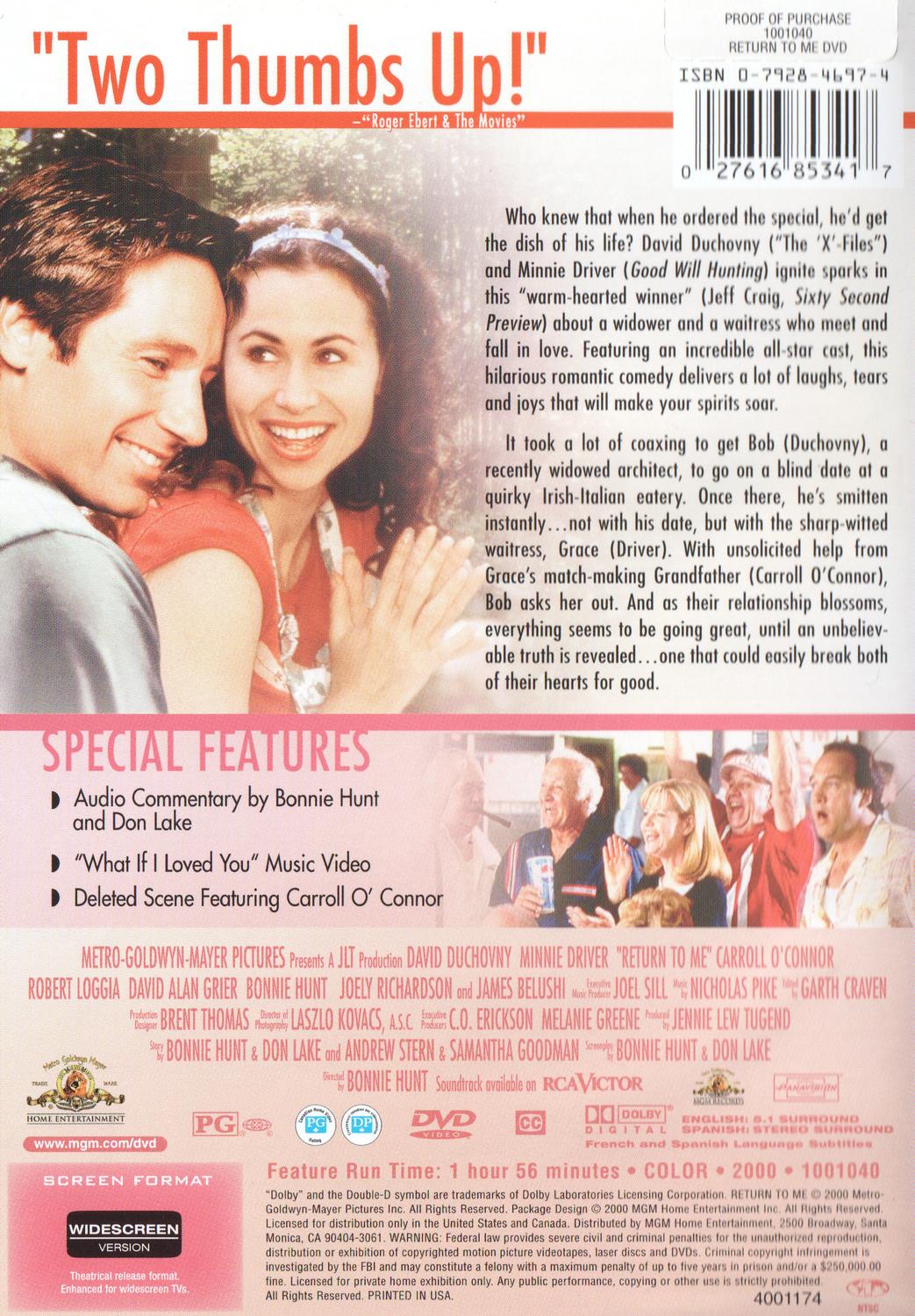 Return to me (2000) DVD