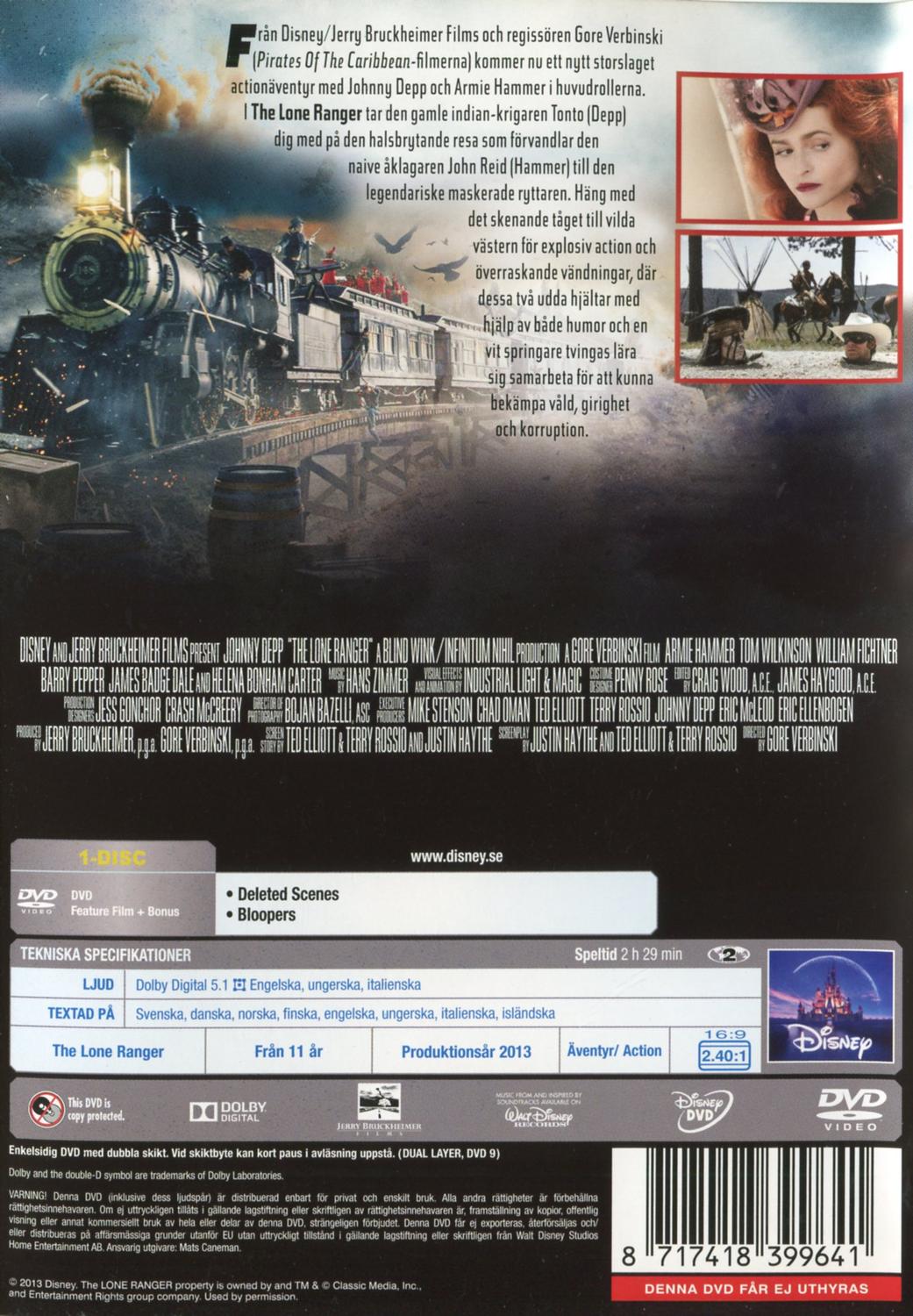 The Lone Ranger (2013) DVD