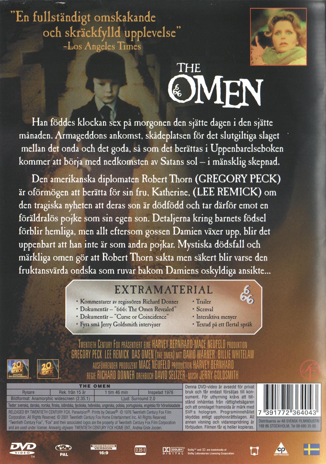The Omen (1976) DVD, 25th Anniversary Edition