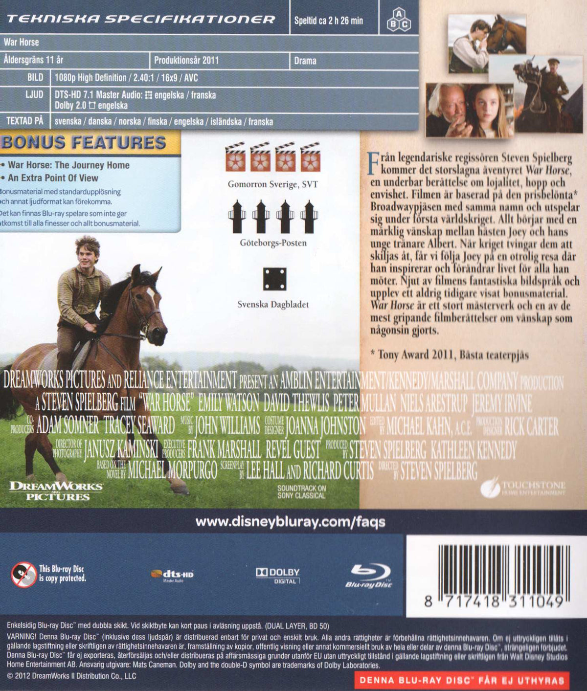 War Horse (2011) Blu-ray
