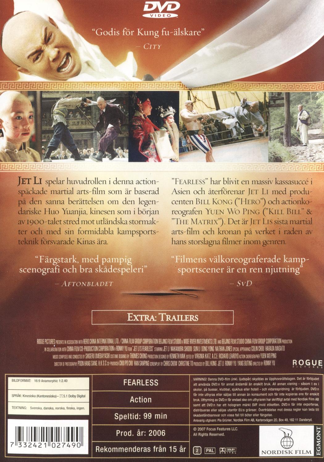 Fearless (2006) DVD