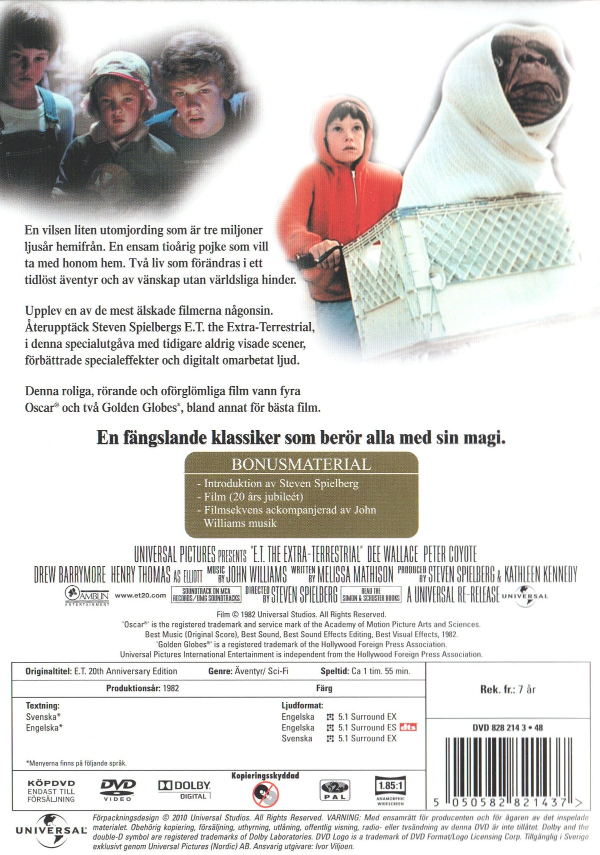 E.T. The Extra-Terrestrial (1982) DVD, Oscar Edition