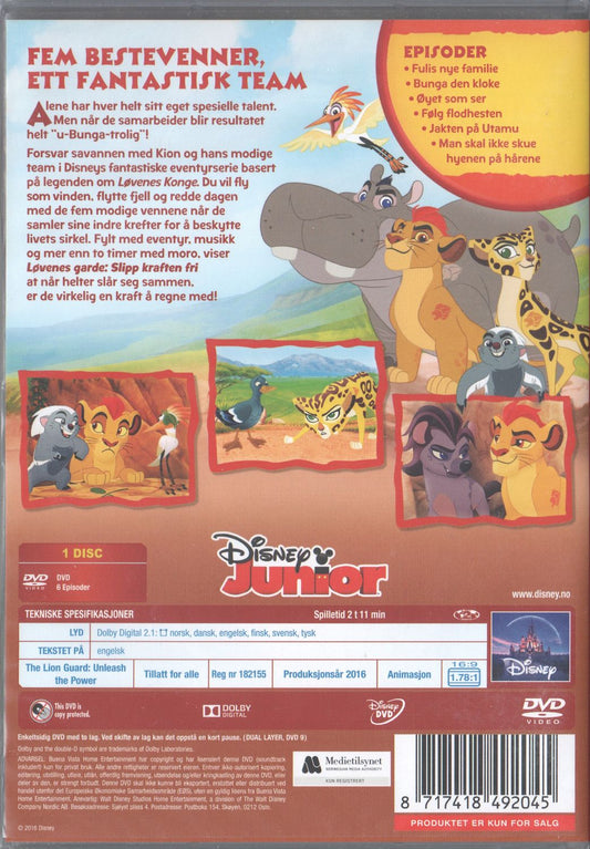 The Lion Guard Unleash the Power (2016) DVD, Norwegian Edition
