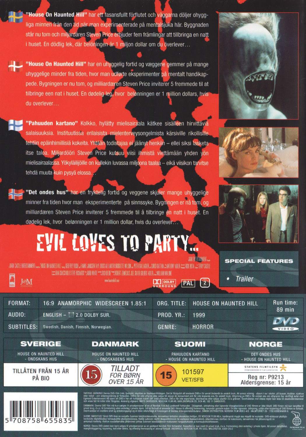 House on Haunted Hill (1999) DVD