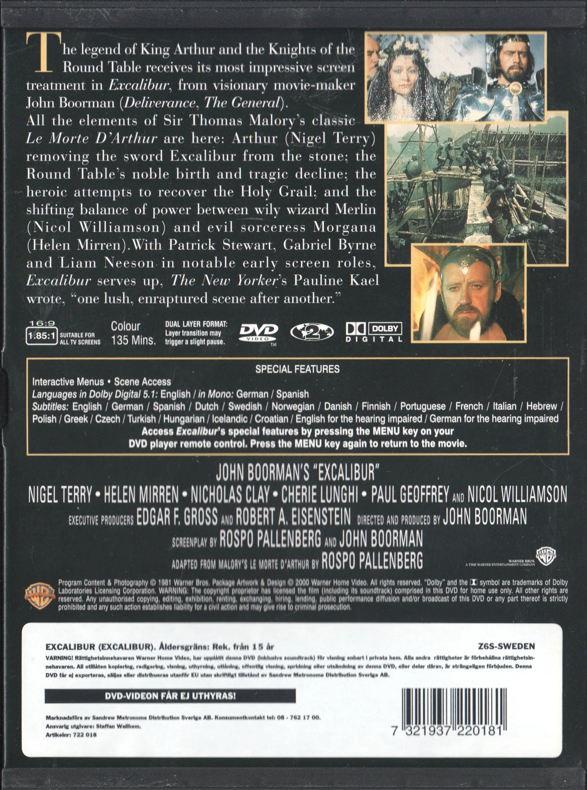 Excalibur (1981) DVD