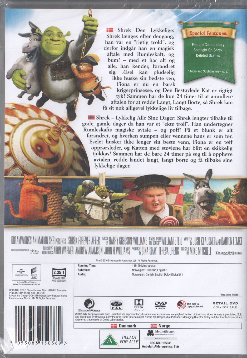 Shrek Forever After (2010) DVD, Danish & Norwegian Edition