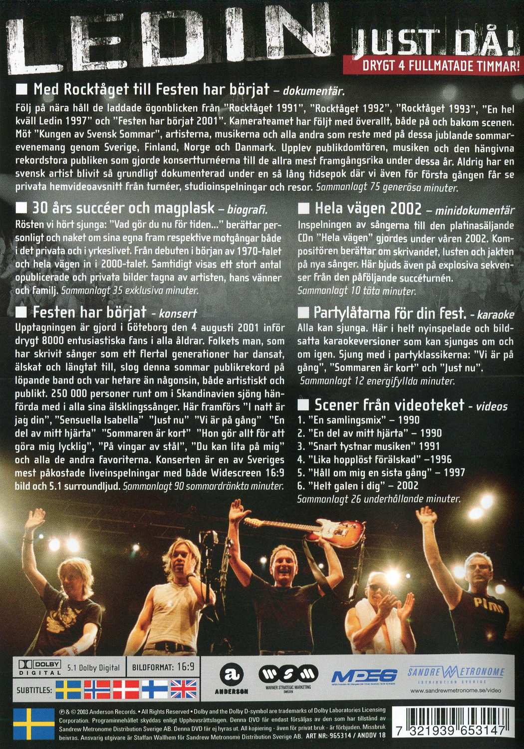 Ledin Just Då (2003) DVD