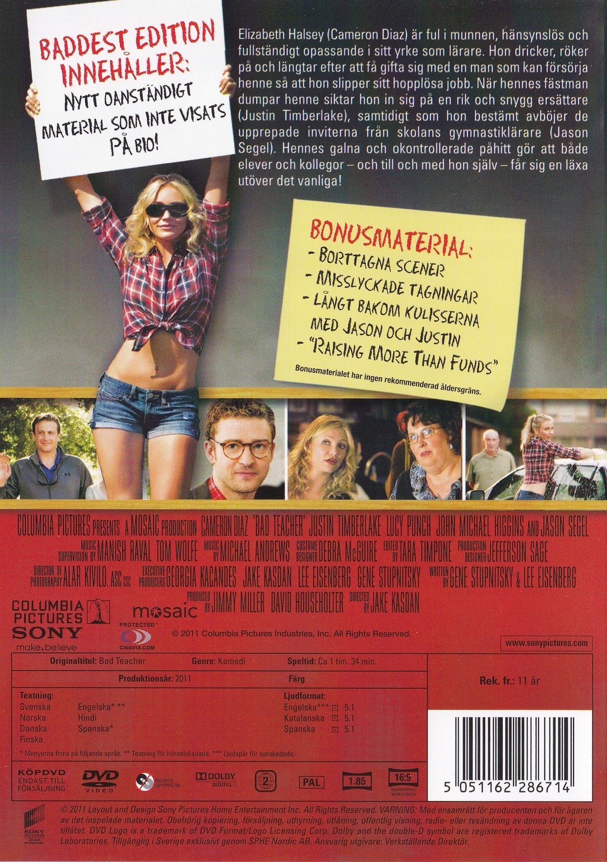 Bad Teacher (2011) DVD, Baddest Edition