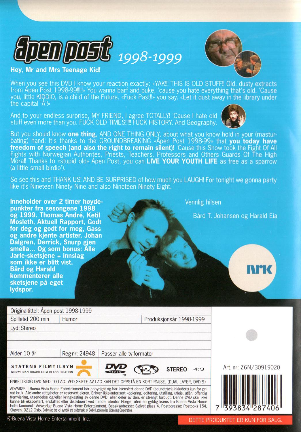 Åpen Post (1998) DVD