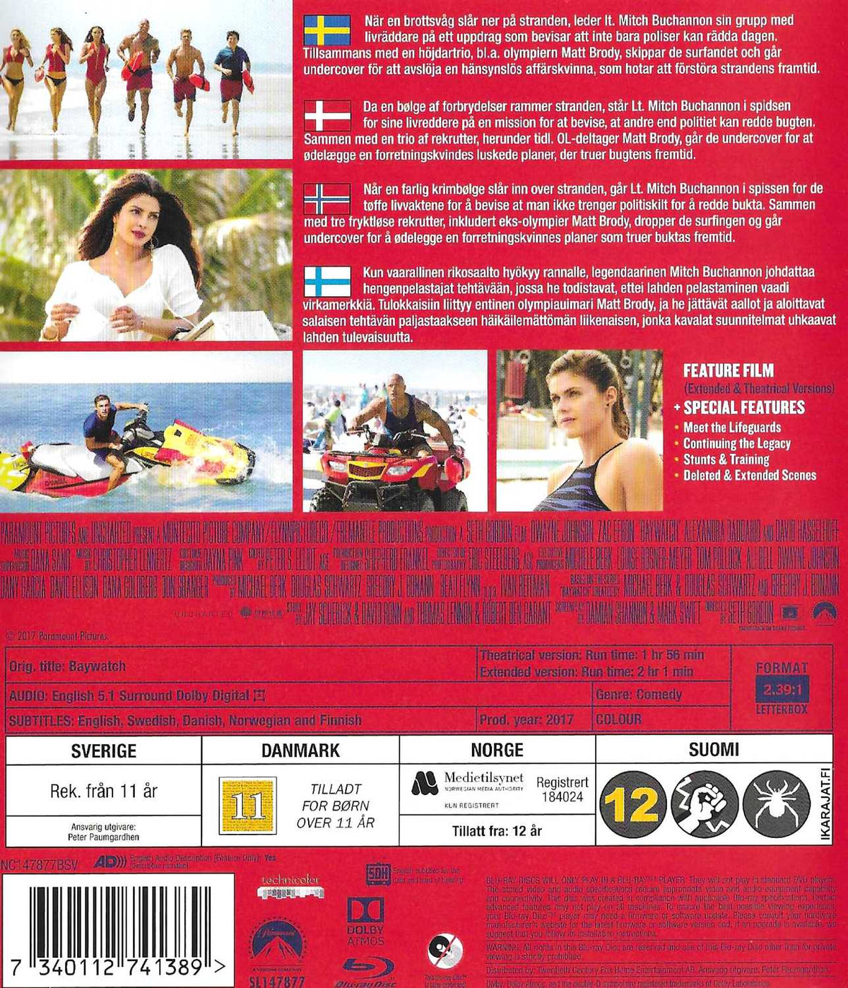 Baywatch (2017) Blu-ray, Extended Cut
