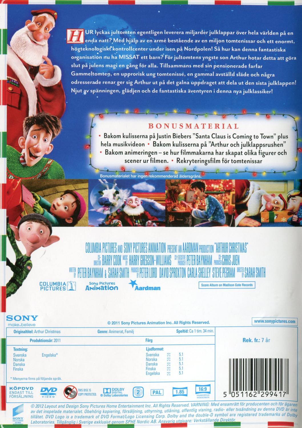 Arthur Christmas (2011) DVD