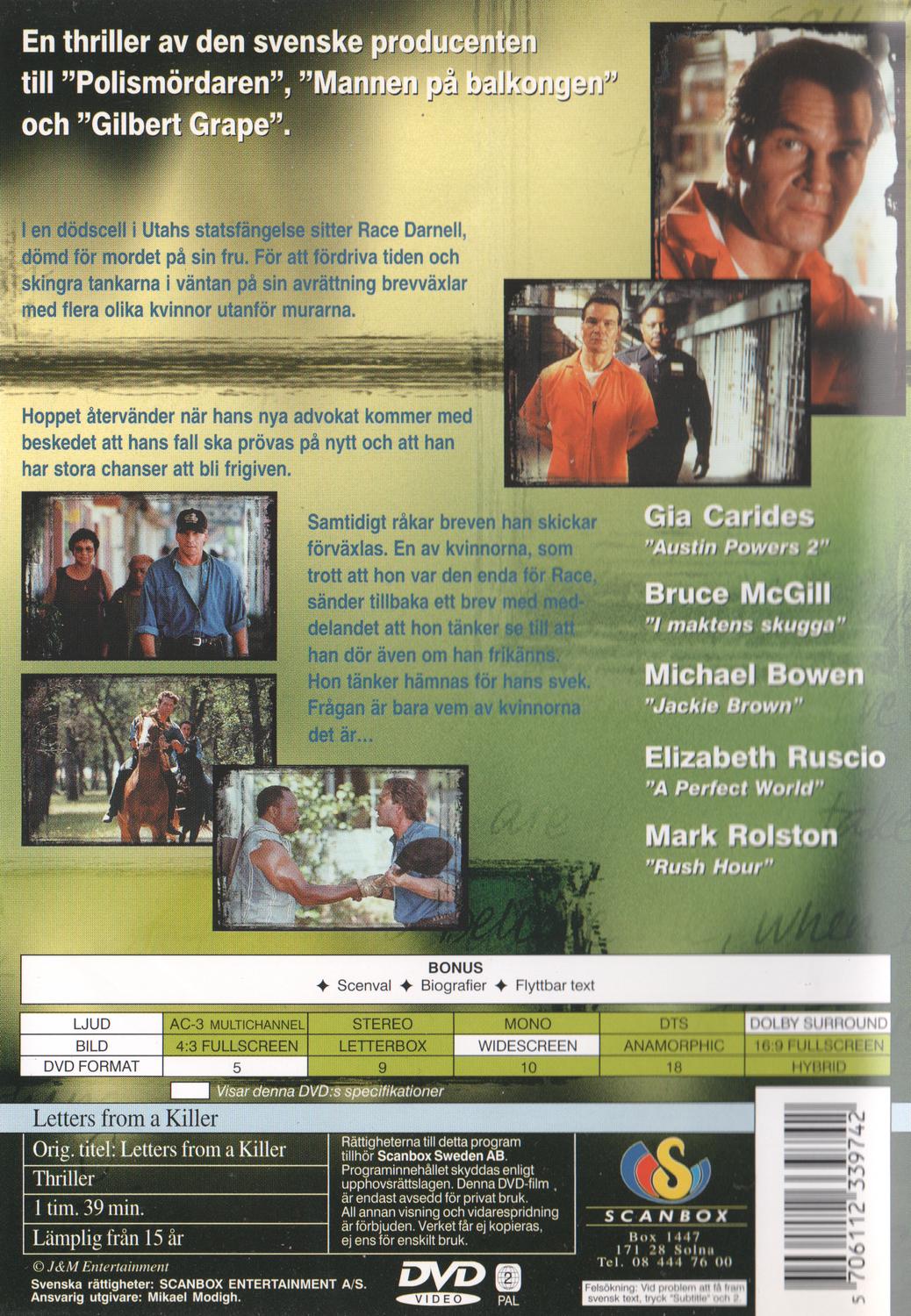 Letters from a Killer (1998) DVD