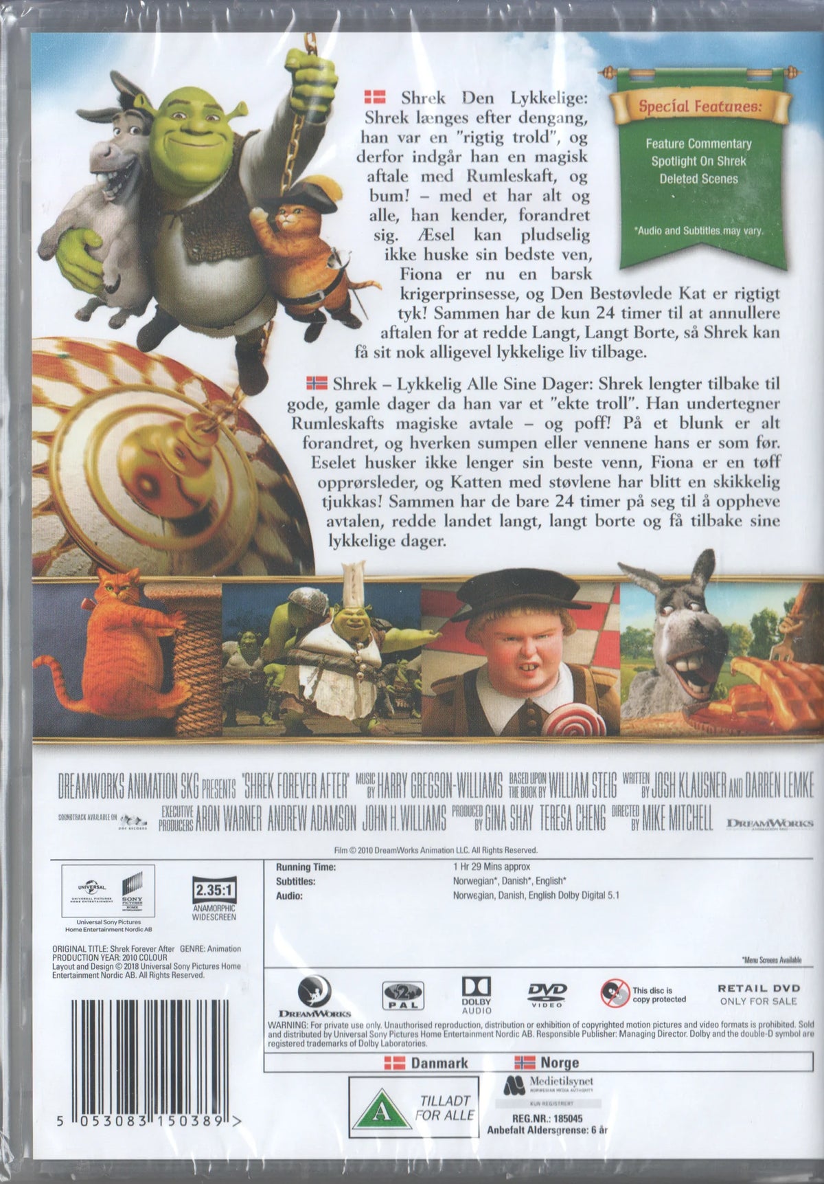 Shrek Forever After (2010) DVD, Norwegian & Danish Edition