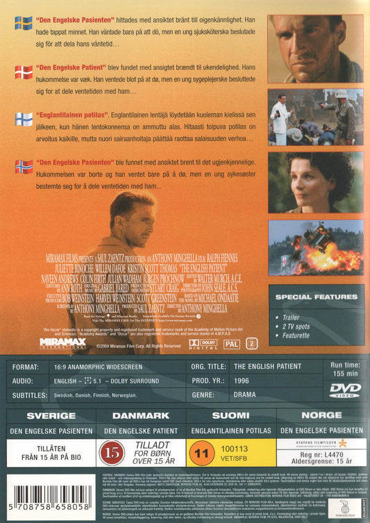 The English Patient (1996) DVD
