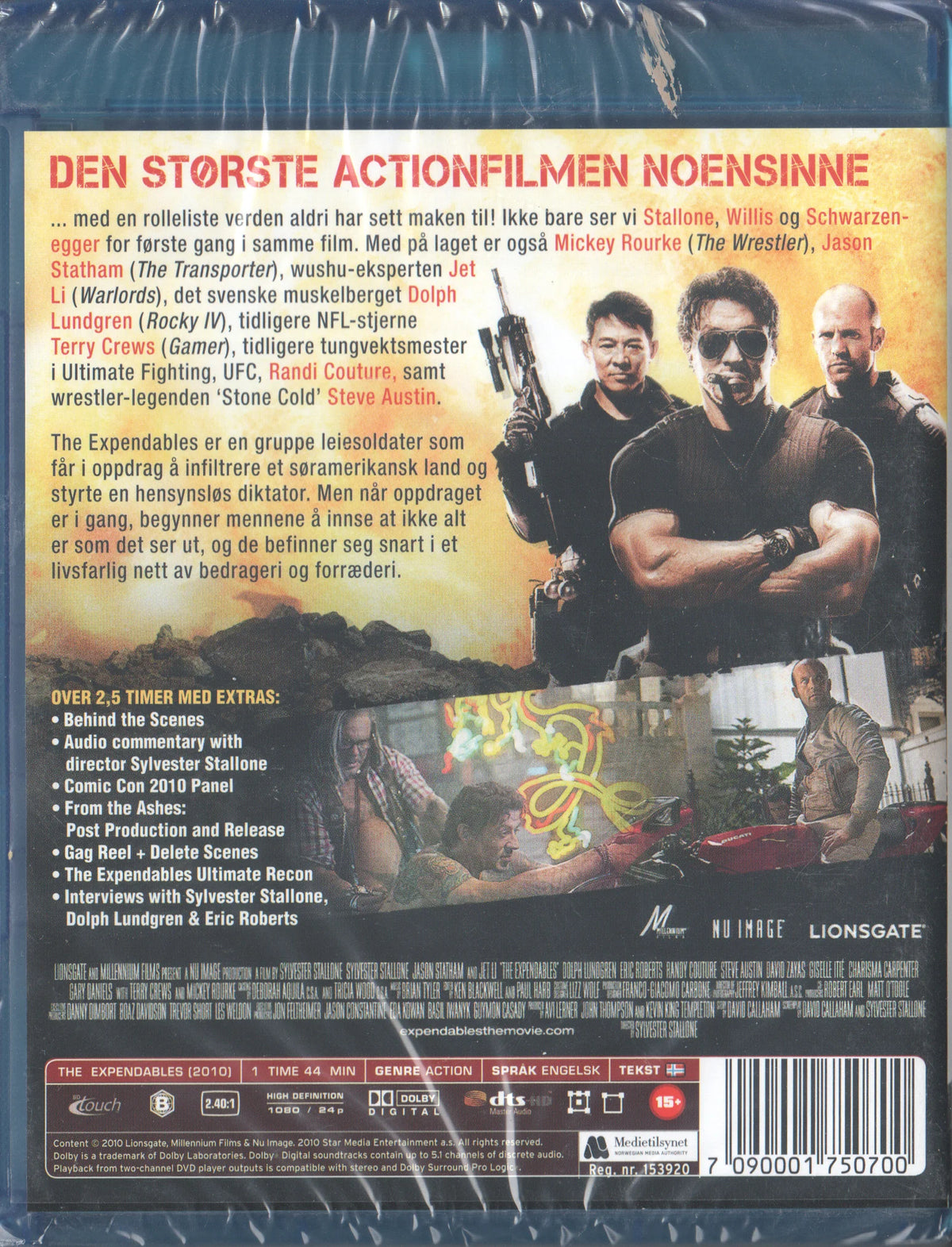 The Expendables (2010) Blu-ray, Norwegian Edition