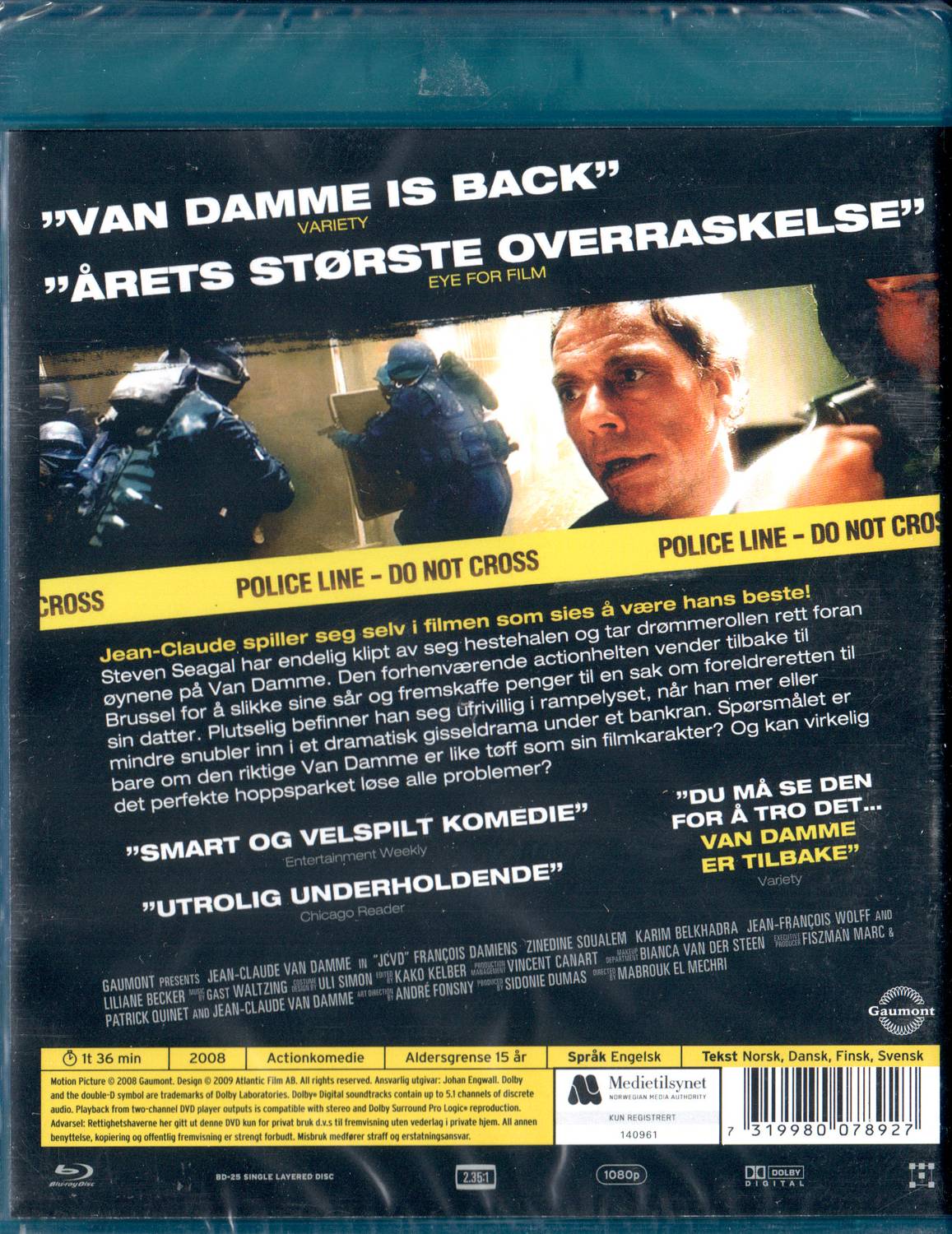 JCVD (2008) Blu-ray, Norwegian Edition