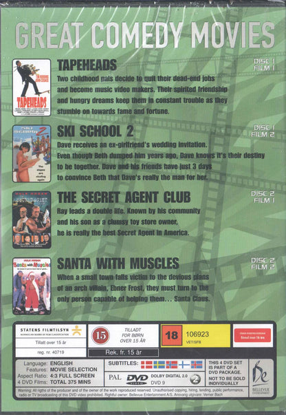 Tapeheads / Ski School 2 / The Secret Agent Club / Santa With Muscles DVD