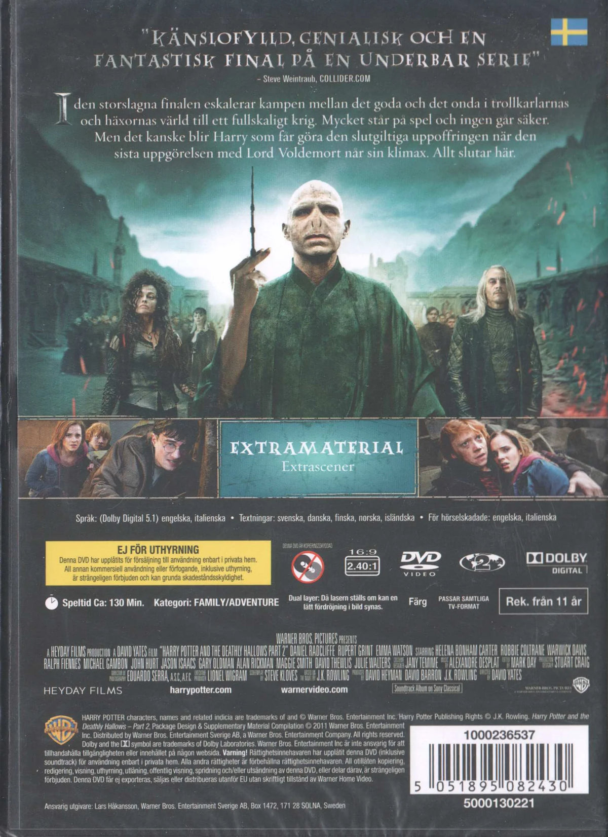 Harry Potter & The Deathly Hallows Part 2 (2011) DVD