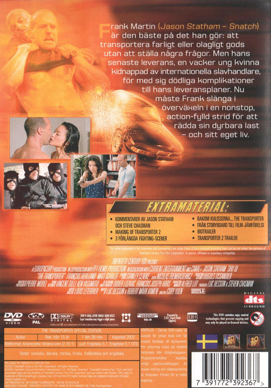The Transporter (2003) DVD, Special Edition