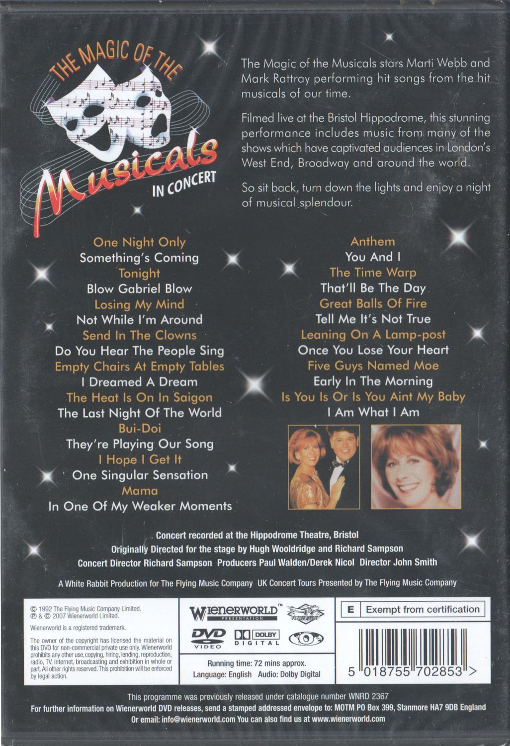 The Magic of the Musicals in Concert Marti Webb & Mark Rattray (1992) DVD