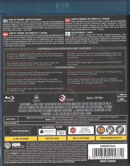 Game of Thrones The Complete First Season (2012) Blu-ray