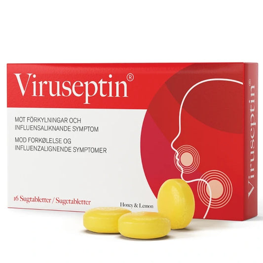 Viruseptin 16 Lozenges Prevent and Relieve Colds and Flu-like Symptoms.
