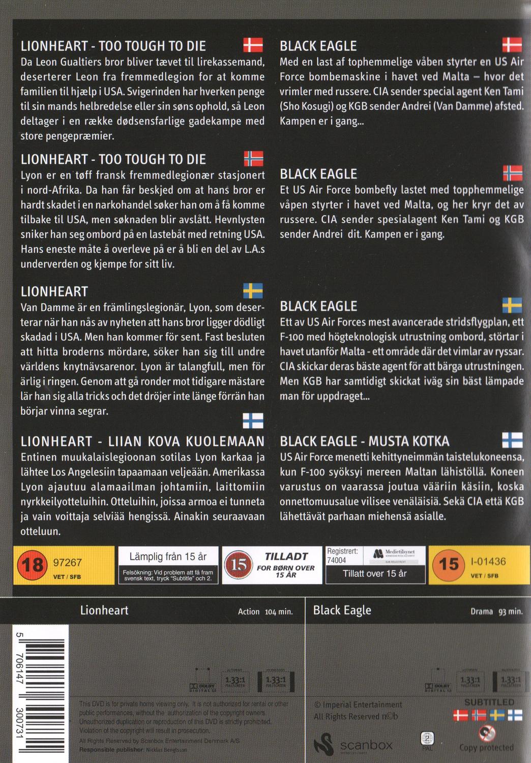 Lionheart & Black Eagle DVD